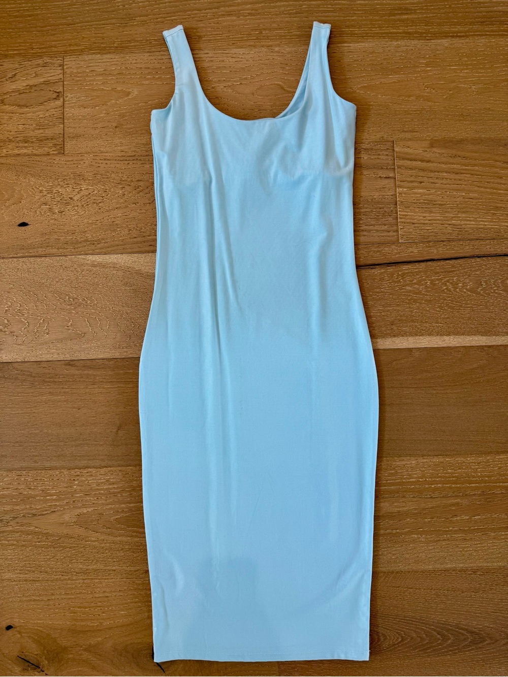 Hatch Pale Blue Scoop Neck Bodycon Dress New